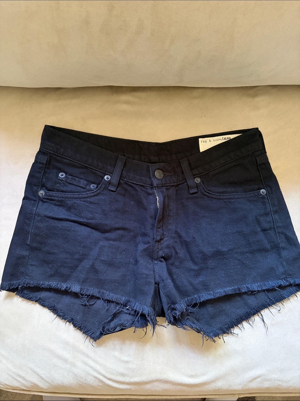 Rag & Bone Coal black jean shorts size 25